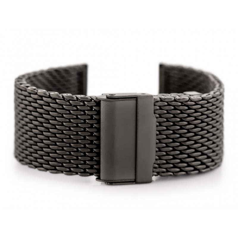 Pacific 12 bracelet - HQ mesh - graphite matte 20mm  Bransoleta Pacific 12 - siatka HQ - grafitowa matowa 20mm