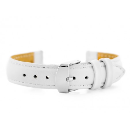 W83L leather watch strap - white - 16mm