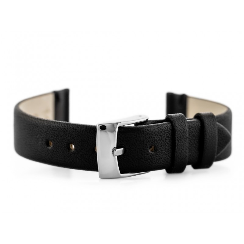 Pasek skórzany do zegarka W91 - czarny - 14mm  Pasek skórzany do zegarka W86 - czarny - 14mm