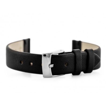 Pasek skórzany do zegarka W91 - czarny - 14mm