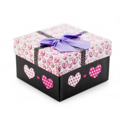 Prezentowe pudełko na zegarek - serduszka rózowo-czarnePrezentowe pudełko na zegarek - serduszka rózowo-czarne