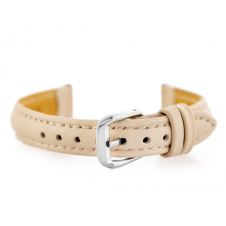 W83L leather watch strap - beige - 14mm