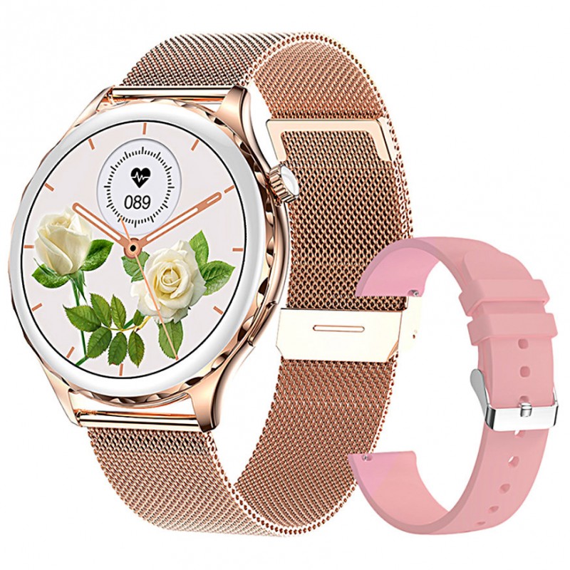 WOMEN'S SMARTWATCH Rubicon RNCF02 - CONNECTIONS EXECUTION, ADDITIONAL BELT (sr048b)  SMARTWATCH DAMSKI Rubicon RNCF02 - WYKONYWANIE POŁĄCZEŃ, DODATKOWY PASEK (sr048b)