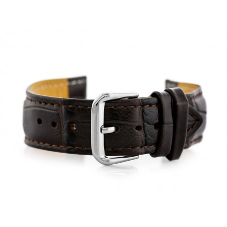 W102L dark brown leather watch strap - 24mm